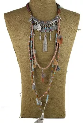 Vintage Long Necklace Ethnic Jewelry Boho Necklace Tribal Collar Tibet Jewelry • $23.15