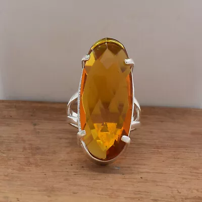 $13.45 • Buy Citrine Topaz Gemstone 925 Sterling Silver Handmade Ring All Size GB-15
