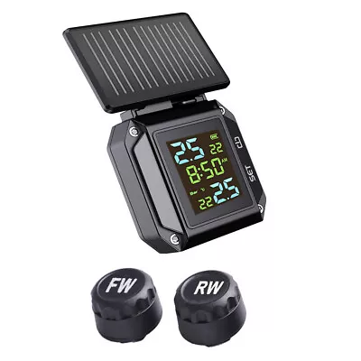 Wireless Motorcycle TPMS Tire Pressure Monitor Alarm System 2 External Sensors • $31.40