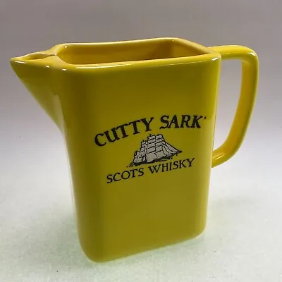 Cutty Sark Scots Whisky Pitcher Bar Jug Yellow Vintage • $16.99