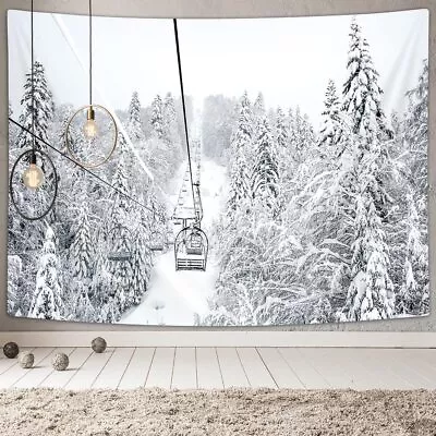 Winter Snow Forests Skiing Extra Large Tapestry Wall Hanging Fabric Room Decor • $24.11