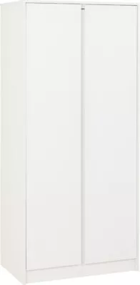 Malvern 2 Door Wardrobe In White Finish Hanging Rail And Shelf • £131.99