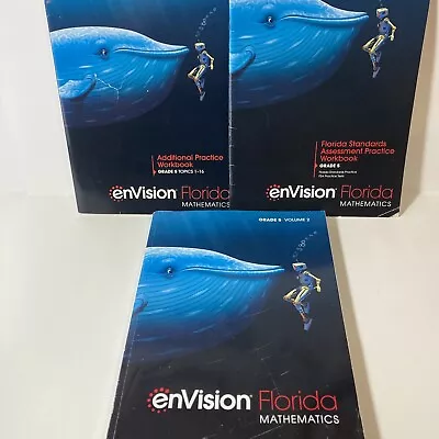 Grade 5 Florida EnVision Math Student Edition + Two Additional Workbooks • $26.25