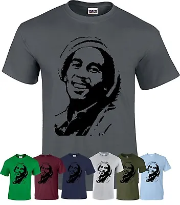 Bob Marley Music Reggae T-Shirt Smoke Weed Jamaican Ragga Music Xmas Gift Top • £10.99