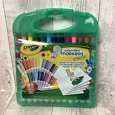 Crayola Washable Markers And Paper Set 65 Piece With Storage Hard Carry Case NEW • £14.99