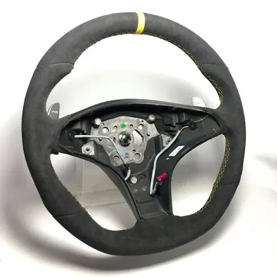 Full Alcantara Steering Wheel Mercedes R230 SL63 Yellow Ring Stitching Exchange • $649