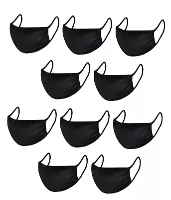 100X Black Face Mask Reusable Washable Masks Cloth Men Women Bulk Wholesale Pack • $99.99