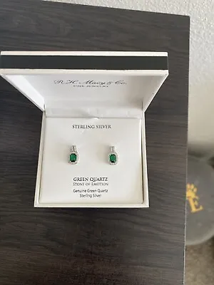 Green Quartz Cubic Zirconia Earrings Sterling Silver. Macy's Fine Jewelry. • $50