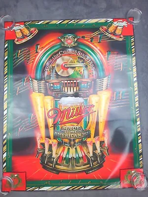 Miller High Life Beer Poster Jukebox Draft Beer Tap Made The American Way Vtg • $13.49