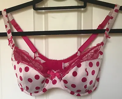 Bnwot Marks & Spencers Ceriso Underwired Bra Cerise Pink & White Size 30e • £3