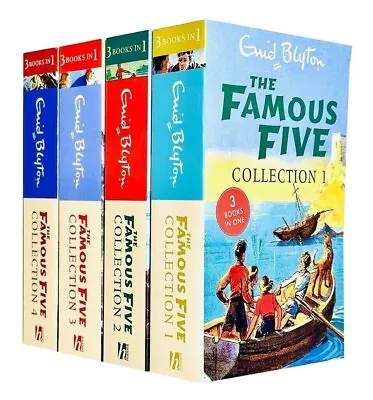 Enid Blyton The Famous Five 4 Books 12 Story Collection Five On A Treasure Isla • £15.85