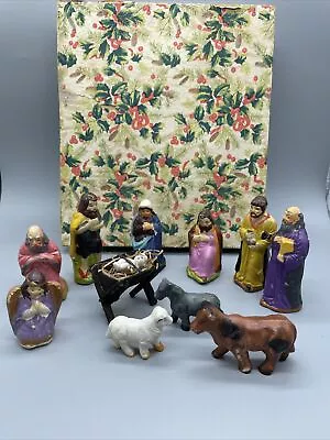 Vintage Japan Christmas Nativity Set 11 Piece Original Box • $59.99