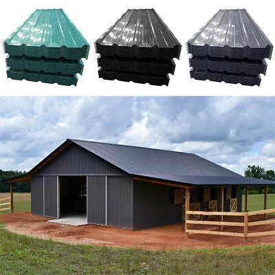 12/24pcs Corrugated Roof Sheets Profile Galvanized Metal Roofing Panels Carports • £58.95