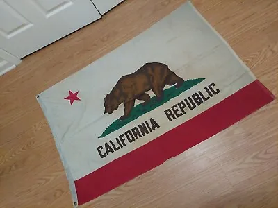 Vintage California Republic Bear State Flag 4'9 X3'1.5  FREE SHIPPING  • $300