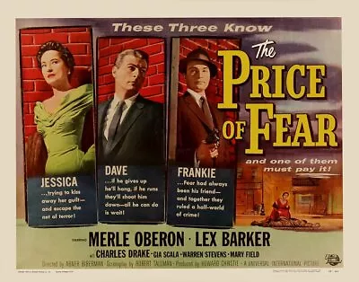 The Price Of Fear 1956 Dvd. Lex Barker. Copy Of Public Domain Film. Disc Only • £3.95