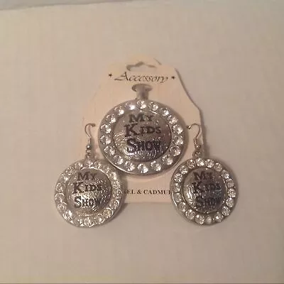 🐴 Silver Tone Earrings Magnetic Pendant Set My Kids Show • $10