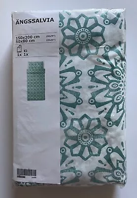 NEW IKEA ANGSSALVIA SINGLE DUVET COVER SET IN TURQUOISE/WHITE 150x200 Cm  • £16