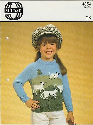 Girls / Boys Knitting Pattern. Sirdar DK   Baby Lambs .Sweater No:4354 Used .N • £1.80