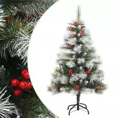 VidaXL Artificial Hinged Christmas Tree With Cones And Berries 120 Cm • $81.55