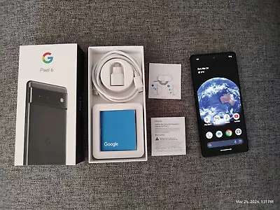 Google Pixel 6 128GB (Unlocked) - Stormy Black - In Excellent Used Condition • $350