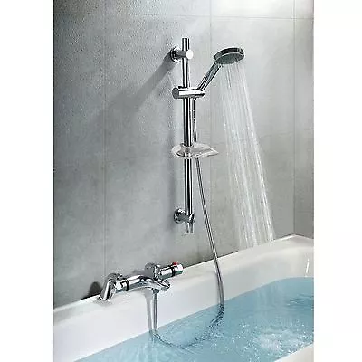 £87.99 • Buy Thermostatic Bathroom Bath Shower Valve Mixer Tap With Slider Rail Kit & Handset