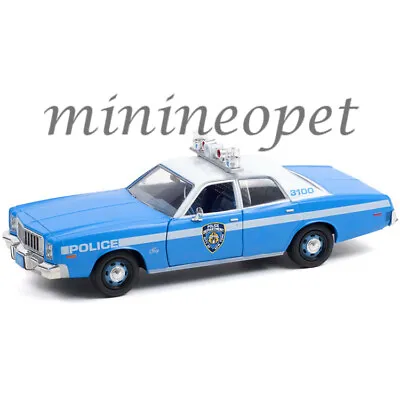 Greenlight 85542 1975 Plymouth Fury New York City Nypd Police 1/24 Blue White • $21.35