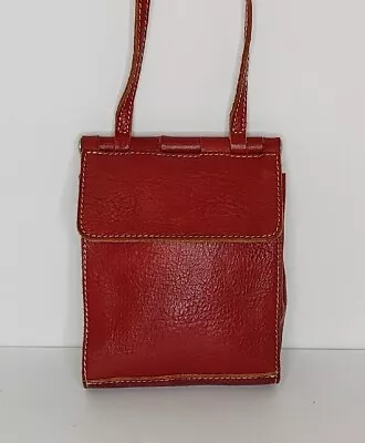 Ellington Leather Crossbody Bag Red Purse Slim Small • $29.99