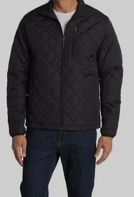 $101 Hawke & Co. Men's Black Diamond Quilted Jacket Coat Size Medium • $32.38