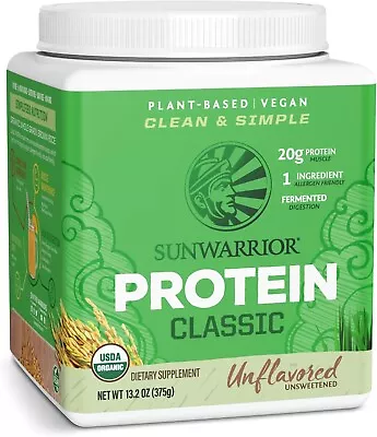 Sunwarrior Classic Organic Brown Rice Vegan Protein Powder 375g Unflavored • $26.97