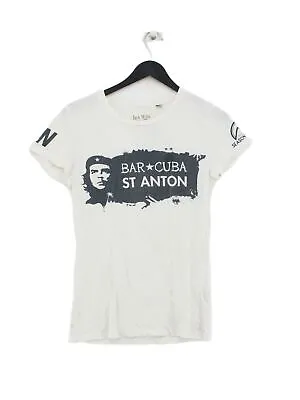 Jack Wills Women's T-Shirt UK 10 Cream 100% Cotton Basic • £9.40