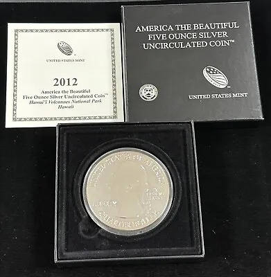 2012-P Hawaii Volcanoes America The Beautiful 5oz Silver Uncirculated Coin • $500