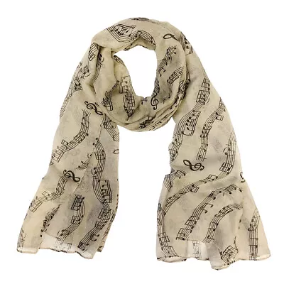 Wrapables Lightweight Musical Notes Long Scarf Earl Gray • $12.99