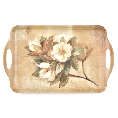 Large Melamine Handled Serving Tray Sugar Magnolia 19.25 X 11.5 By Pimpernel • $30