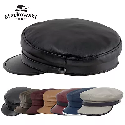 Sterkowski TRAWLER Leather Sailor Cap Breton Fiddler Mariner Greek Ficherman • $165