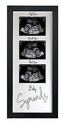 Personalised Baby Scan Pregnancy 3 App Black Ultrasound Picture Photo Frame • £16.95