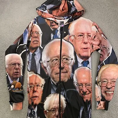 Bernie Sanders Jumpsuit Adult M Rage On Hoodie Bodysuit Pajama One Piece PJ • $23.10