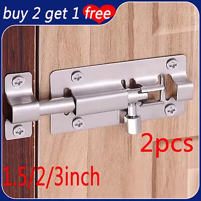 2pcs 1.5/2/3 Inch Door Lock Catch Bolt Latch Padlock Clasp High Quality UK • £3.15