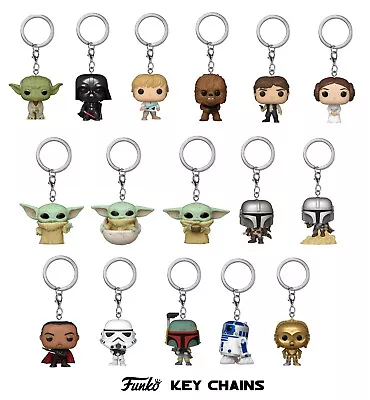 Star Wars Funko Keychain Boba Fett Baby Yoda Mandalorian Vader Solo Luke Leia  • £9.99