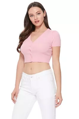 $19.25 • Buy YEMAK Women's Cropped Short Sleeve Button-Down Cardigan Sweater HB2137PL (1X-4X)
