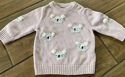 0-3 Months Baby Girl Panda Jumper Pink By John Lewis • £3.50