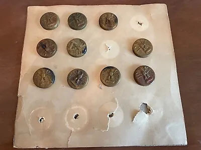10 Antique Military Brass Buttons • $19