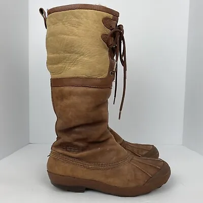 Ugg Size 9 Women’s 1900 Belcloud 14” Tan Brown Sheepskin Leather Boots • $39.90