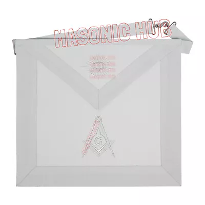 Master Mason Blue Lodge Apron - Machine Embroidered With Compass And Square • $22.99