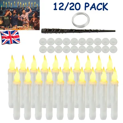 12/20X Floating Taper Candles Halloween Hanging LED Candles Lights Warm White • £17.99