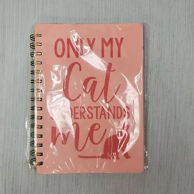 Hardcover Medium Spiral Journal Peach Orange Only My Cat Understands Me • £12.04