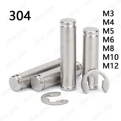 304 Stainless Steel Double Head Grooved Pin With Retaining Rings M3 M4 M5 M6-M12 • $87.10