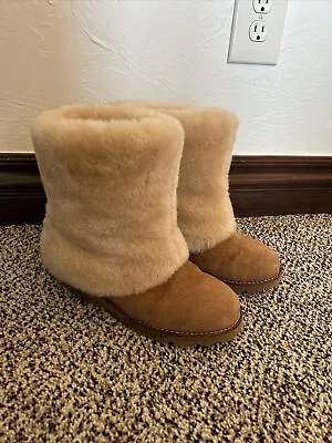 Ugg Maylin S/N 3220 Chestnut Suede Shearling Women's US Size 7 Boots Uggs • £96.42