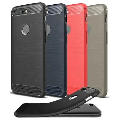 For Huawei P8 Lite 2017 & P Smart 2019 Black Carbon Fiber Gel Phone Case Cover • £3.45