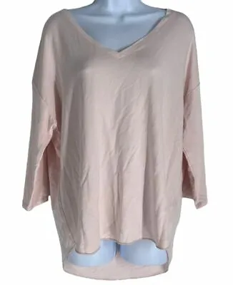 $120 Majestic Paris Women's Pink French Touch 3/4 Sleeve V-Neck Top Size 3 • $38.78