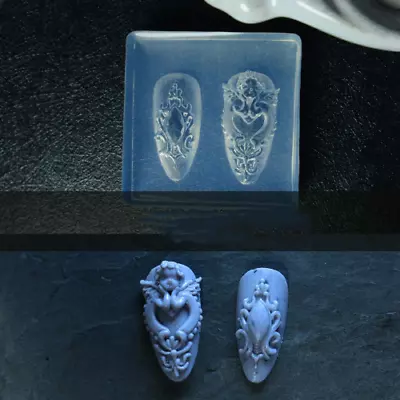 1pc Angel Relievo 3D Acrylic Mold Nail Art Decor Nails DIY Design Silicone Decor • $16.45